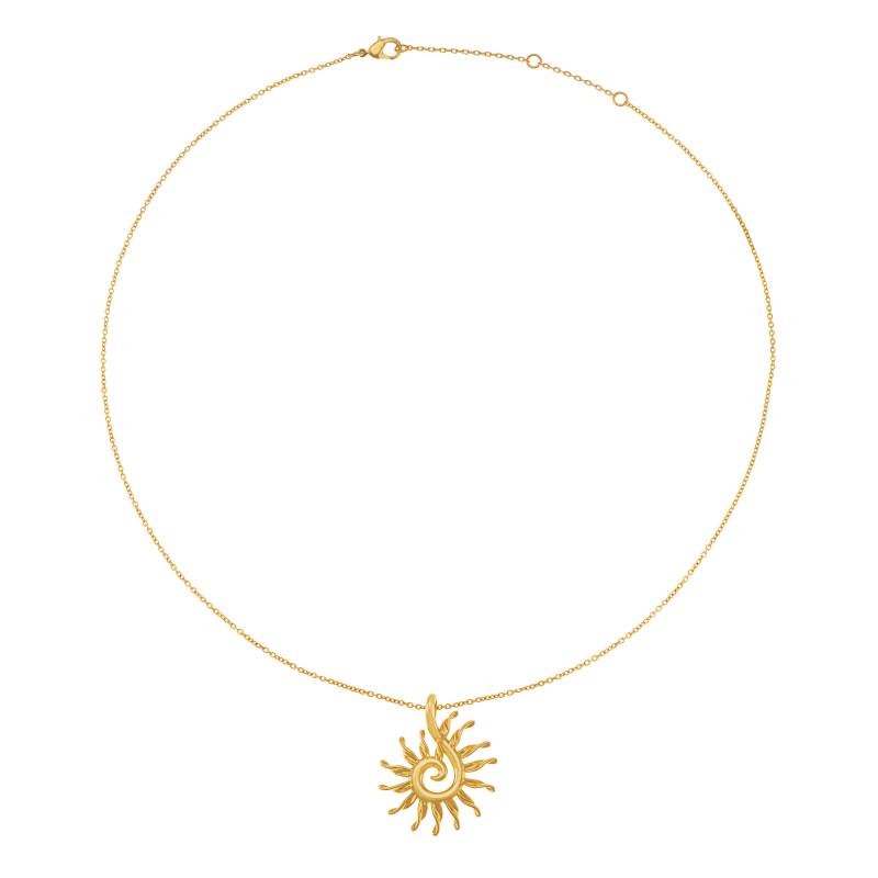 Collier en plaqué or, soleil