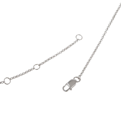 Collier en argent rhodié, goutte, saphir et oxydes de zirconium