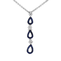 Collier en argent rhodié, oxydes de zirconium