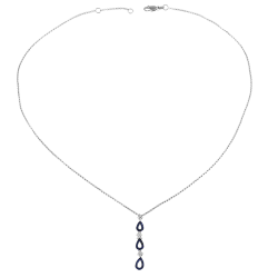 Collier en argent rhodié, oxydes de zirconium