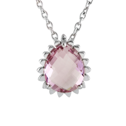 Collier en argent rhodié améthyste