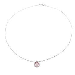 Collier en argent rhodié améthyste