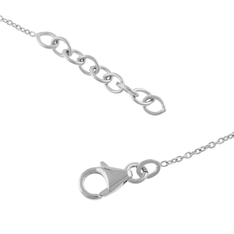 Collier en argent rhodié, pierre de lune
