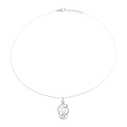 Collier en argent rhodié, pierre de lune