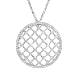 Collier en argent rhodié et oxydes de zirconium