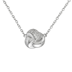 Collier en argent rhodié et oxydes de zirconium