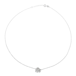 Collier en argent rhodié et oxydes de zirconium