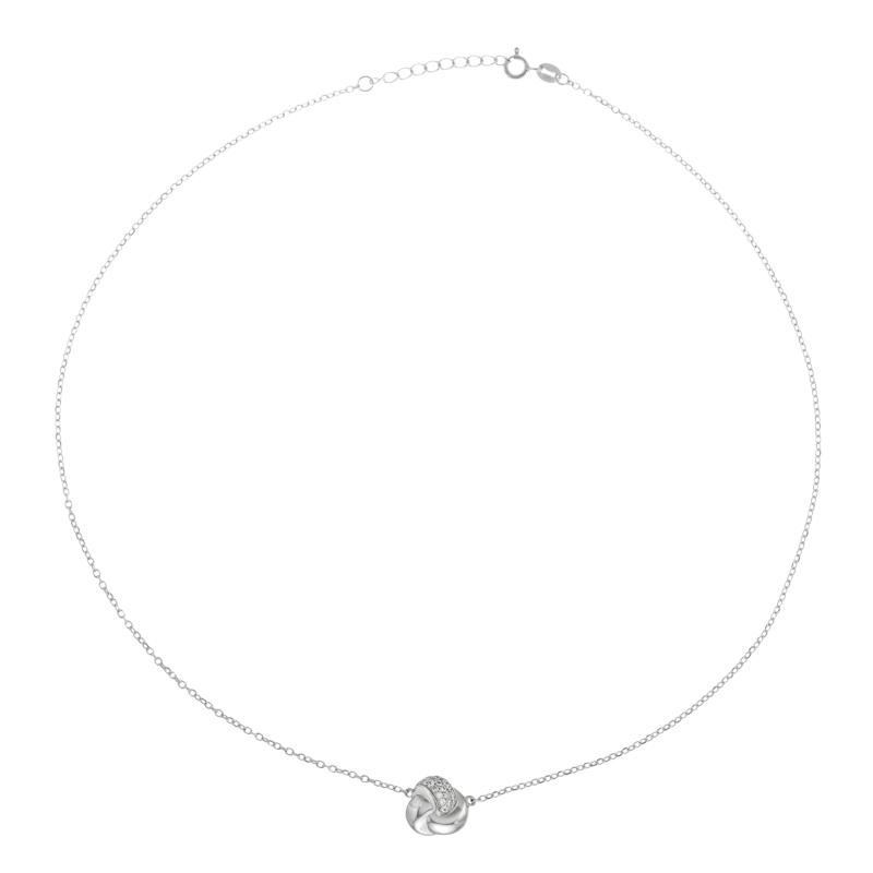Collier en argent rhodié et oxydes de zirconium