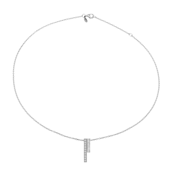 Collier en argent rhodié et oxydes de zirconium