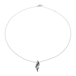 Collier en argent rhodié et rhodié noir, oxydes de zirconium noirs et blancs
