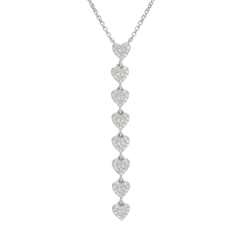 Collier en argent rhodié et oxydes de zirconium