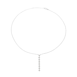 Collier en argent rhodié et oxydes de zirconium