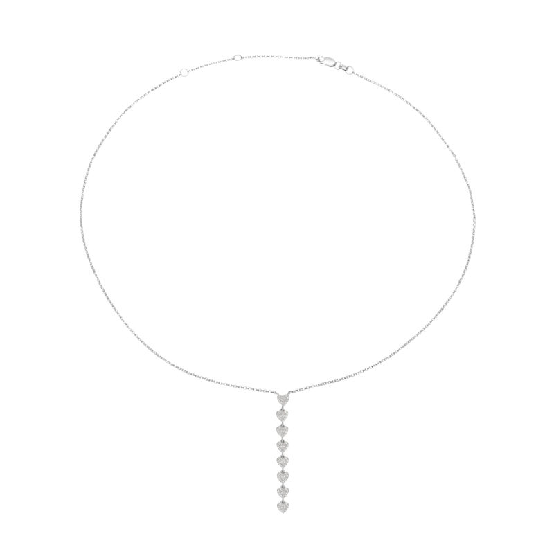 Collier en argent rhodié et oxydes de zirconium