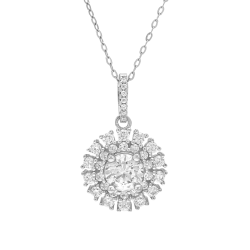 Collier en argent rhodié et oxydes de zirconium