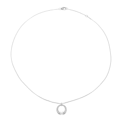 Collier en argent rhodié et oxydes de zirconium