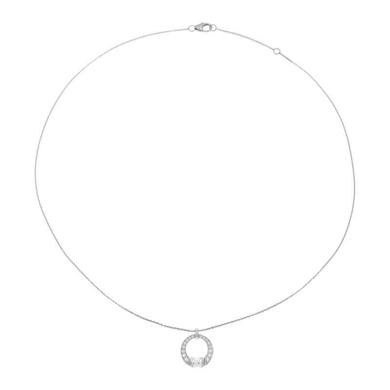 Collier en argent rhodié et oxydes de zirconium