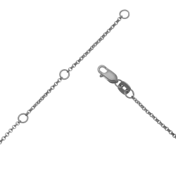 Collier en argent rhodié gris anthracite, oxydes de zirconium