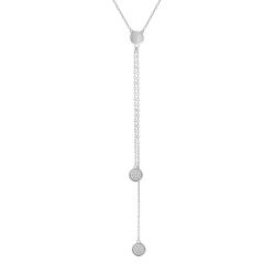 Collier en argent rhodié et oxydes de zirconium