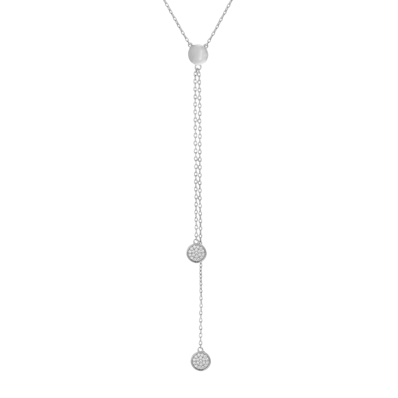 Collier en argent rhodié et oxydes de zirconium