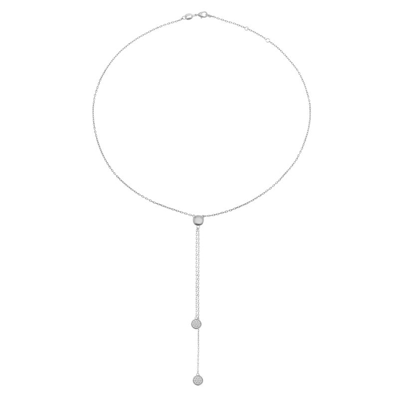 Collier en argent rhodié et oxydes de zirconium