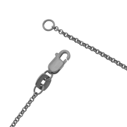 Collier en argent rhodié noir, camée résine et oxydes de zirconium