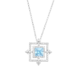 Collier en argent rhodié et oxydes de zirconium