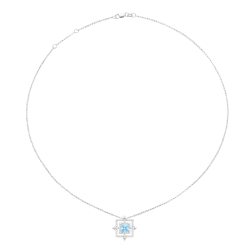 Collier en argent rhodié et oxydes de zirconium