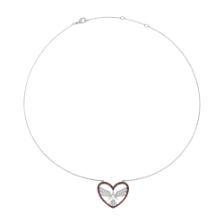 Collier en argent rhodié et rhodié noir, oxydes de zirconium