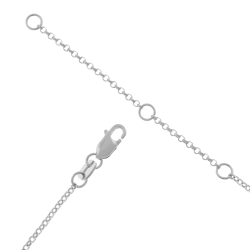 Collier en argent rhodié et rhodié noir, oxydes de zirconium