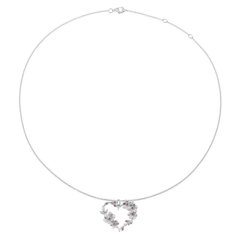 Collier en argent rhodié et oxydes de zirconium