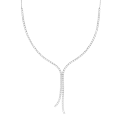 Collier en argent rhodié et oxydes de zirconium