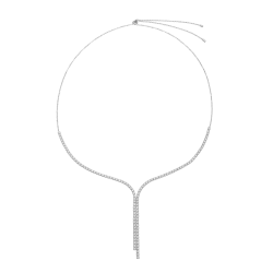 Collier en argent rhodié et oxydes de zirconium