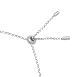 Collier en argent rhodié et oxydes de zirconium