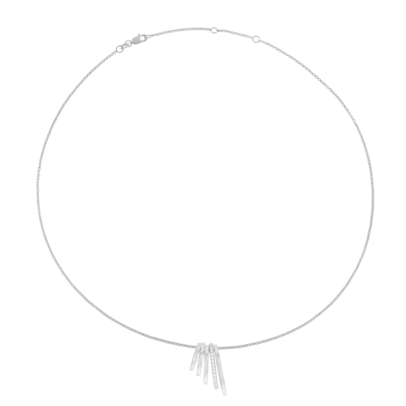 Collier en argent rhodié et oxydes de zirconium