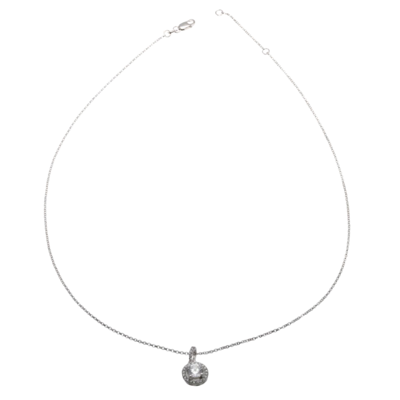 Collier en argent rhodié, oxydes de zirconium