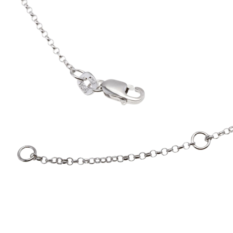 Collier en argent rhodié, oxydes de zirconium