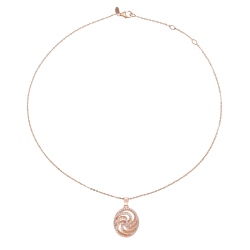 Collier en bronze plaqué or rose et oxydes de zirconium