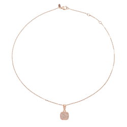 Collier en bronze plaqué or rose et oxydes de zirconium