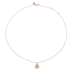 Collier en bronze plaqué or rose et oxydes de zirconium