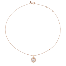 Collier en bronze plaqué or rose et oxydes de zirconium