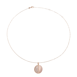 Collier en bronze plaqué or rose et oxydes de zirconium