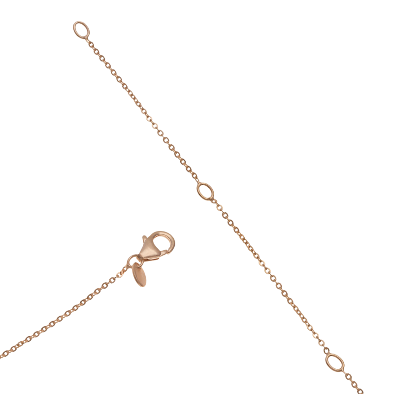 Collier en bronze plaqué or rose et oxydes de zirconium