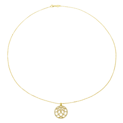Collier sautoir en argent doré et oxydes de zirconium