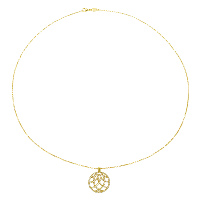 Collier sautoir en argent doré et oxydes de zirconium