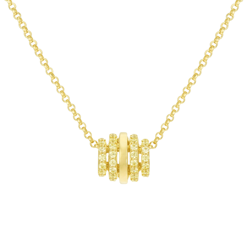 Collier en argent doré, oxydes de zirconium