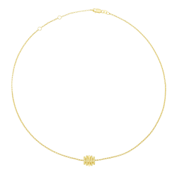 Collier en argent doré, oxydes de zirconium