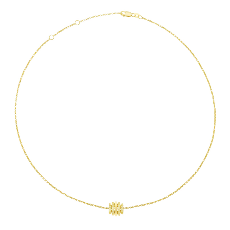 Collier en argent doré, oxydes de zirconium
