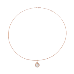 Collier argent doré rose et oxydes de zirconium