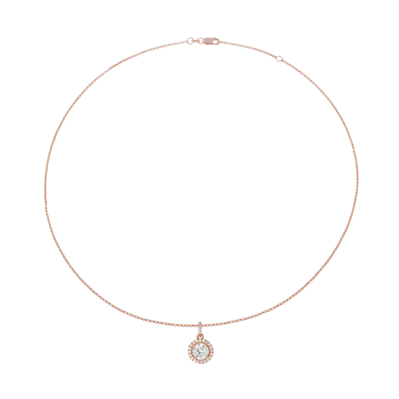Collier argent doré rose et oxydes de zirconium