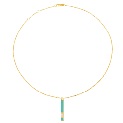 Collier en argent doré, oxydes de zirconium et laque